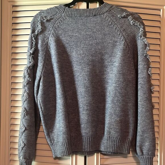 Anthropologie Blue-Gray Scoop Neck Sweater S - Picture 5 of 7